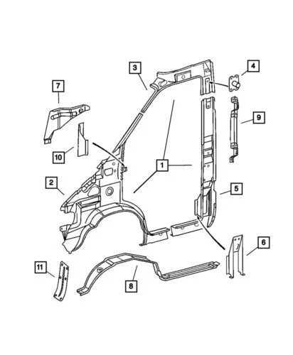 Pilar de bloqueo de puerta delantera genuino Mopar 2003-2006 Dodge Sprinter 2500 5104186AA Foto 1 de 1