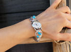 Bracelet de montre turquoise pour femme amérindienne Navajo en argent sterling 925