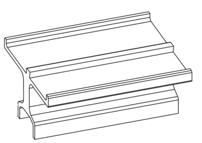 GU-ITALIA Binario HS 934 937 di scorrimento guida superiore col. ARGENTO - Immagine 1 di 3