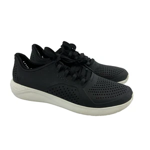 Crocs Literide Pacer Sneaker Black LaceUp Perforated Lightweight Comfort Women 9 - Picture 1 of 13