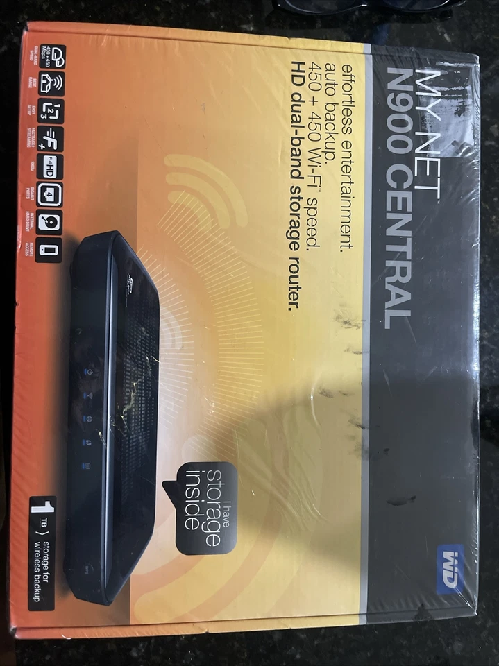 NEW WD My Net N900Central 450 Mbps 1TB Storage 4-Port GigabitWireless N Router - Image 1 of 4