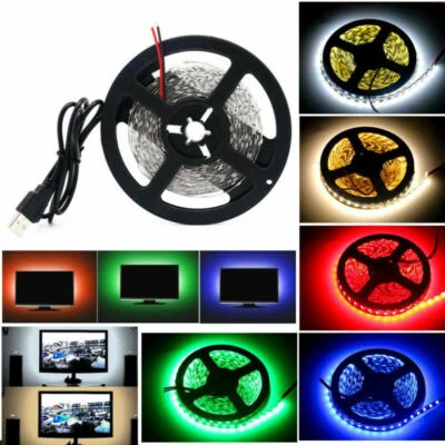 USB Powered DC5V 3528 LED Strip Light Flexible TV Backlight Lamp Tape Waterproof - Image 1 of 4