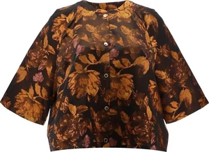 Isaac Mizrahi Floral Jacquard Jacket Gold 1X NWOT (723) - Picture 1 of 9