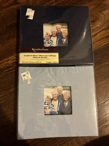 CLOTH SCRAPBOOK ALBUMS 8" X 8" BLUES BY RECOLLECTIONS PHOTO COVER - Picture 1 of 3