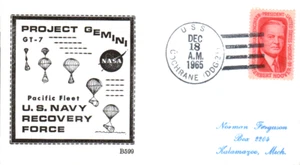 GEMINI 7 DEC 18 1965 USS GEORGE MACKENZIE DD-836 RECOVERY FORCE FIRST DAY COVER - Picture 1 of 1