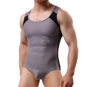 Men's Corset Fitness Slimming Body Shaper Bodysuit Compression Sexy Underwear - Bild 1 von 16