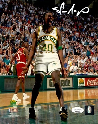 Shawn Kemp autographed signed 8x10 photo NBA Seattle Supersonics JSA COA - Image 1 of 2