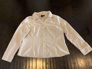 Sonoma Tan Button Up Petite Large 100% Polyester  - Picture 1 of 6