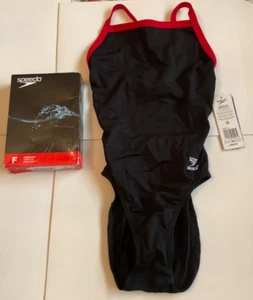 Speedo Damen Einteiler Wettkampf Badeanzug Endurance+ Flyback schwarz rot Gr. 26 - Bild 1 von 3