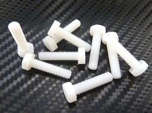 M6 Sechskant Gewindestifte - metrisch Nylon DIN 933 NYLON 66 Sechskantschrauben Muttern 6mm Kunststoff - Bild 1 von 15