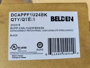 Belden 24 Port Patch Panel Cat6A UPT Black - Picture 1 of 3