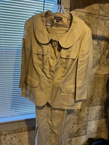 NWT Tahara 2 Piece Classic Tan Pants Suit Size 18 BEAUTIFUL - Picture 1 of 10