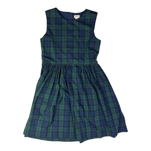 J. Crew Factory Crewcuts Girls 10 Cotton Poplin Dress Black Watch Plaid *No Sash - Picture 1 of 9