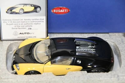 1/18 AUTOART BUGATTI VEYRON 16.4  BLACK / YELLOW , NEW , #70904 - Image 1 of 4