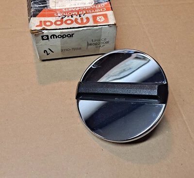 1976-1980 Dodge Aspen Plymouth Volare NOS MoPar Chrome GAS FUEL FILLER CAP - Image 1 of 3