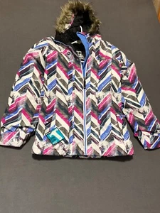 Ride Malibu Girls Youth Medium Snowboard Jacket Chevron Print - New With Tags - Picture 1 of 9
