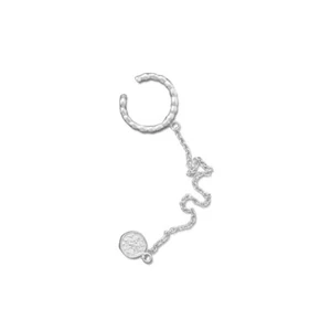 Pendiente con oreja y cadena circonita cúbica rodio en plata de ley - Imagen 1 de 1