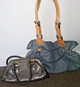 Kenneth Cole Leather bag x2 New york Leather bag and Small Pebbled leather bag - Picture 1 of 14