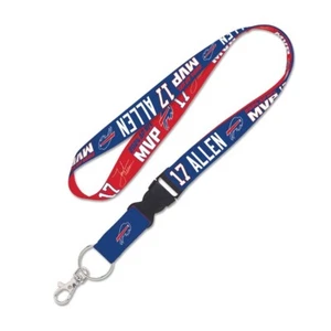 JOSH ALLEN 2024 AP NFL MVP BUFFALO BILLS LANYARD DETACHABLE BUCKLE NEW WINCRAFT - Picture 1 of 1