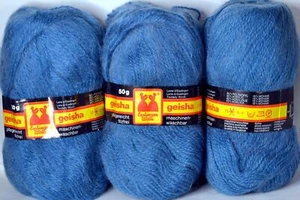 10 x 50gm balls Denim Blue Mohair/Acrylic 8 ply EsslingerWolle - Picture 1 of 2
