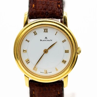 Blancpain Villeret Ref.0022-1418.55 18K Jaune Remontage Manuel Croco 27mm 1993 - Photo 1/4