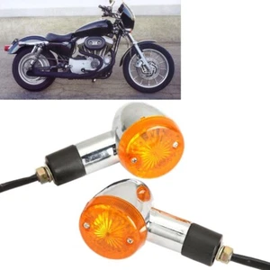 For Honda Harley 2PCS Motorcycle Turn Signal Bullet Light Indicators Amber Lamp - Foto 1 di 10