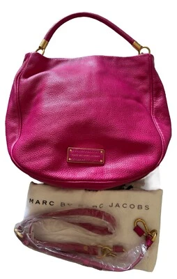 Bolso Hobo Marc by Marc Jacobs Clásico de Cuero Hillier Rosa Magenta Bolso para el Polvo Correa Foto 1 de 4