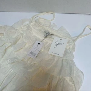 Joie NWT Melanite Tiered Ruffle Lined Mini Dress Porcelain Ecru size XS - Picture 1 of 6