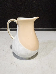 Antique Haviland Limoges France Beige 5.5" CREAMER PITCHER Basketweave - Picture 1 of 6