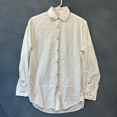 Camisa Alfani Cristal Botón Tachonado Bordada Floral Occidental Elegante Dinero Rico Foto 1 de 4