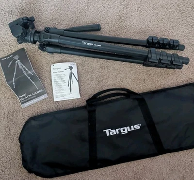 Targus Black Label Professional Tripod TG-P60T, Bag, 360° Swivel, Video & Photo - Image 1 of 4