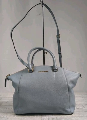 Bolso Bandolera Michael Kors Azul Pálido Cuero Guijarro Riley Convertible Foto 1 de 4