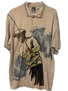 Vintage ALAN STUART Herren XL Urlaub Hemd Knopfleiste Polo Golf Golfen - Bild 1 von 6