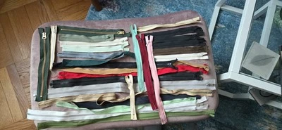 Grab bag New or gently recycled closed-end zippers, sizes (5" - 29")  - 30 Total - Image 1 of 4