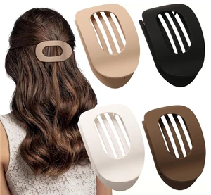 Paquete de 4 pinzas para el cabello planas de color neutro mate para mujer pinzas para garra de moda cómodas - Imagen 1 de 12