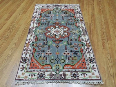 Bohemian Rug, Oushak Turkish Ushak Rug,Contemporary Design Rug 3x5 Ft - Image 1 of 4