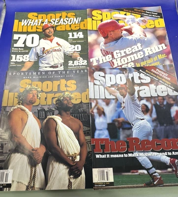 Lot of 4 Mark McGwire 1998 Sports Illustrated  St Louis Cardinals  (2) Newsstand - Image 1 of 4