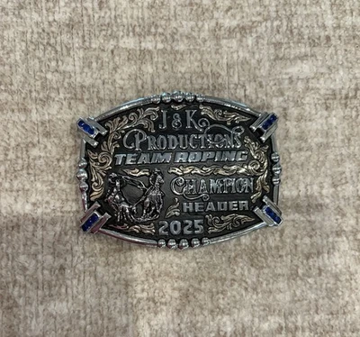 Trophy Rodeo Champion Пряжка на Ремень Команда Roper Roping Header Heeler - Изображение 1 из 2
