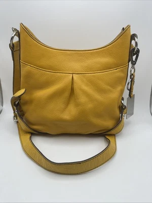 ETIENNE AIGNER Lg/Med Mustard Leather Satchel Tote Hobo Xbody Shoulder FOS-T - Image 1 of 4