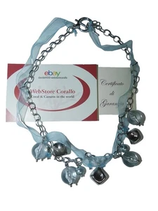 Collana dI Argento In 925 da Donna e artigianale con ciondoli necklace jewelry - Picture 1 of 2