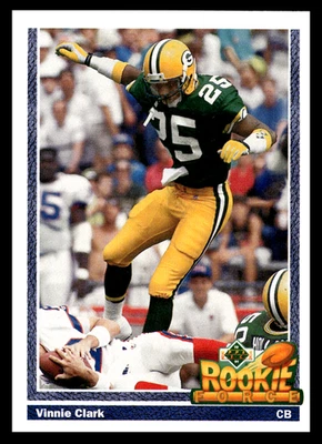 1991 Upper Deck Vinnie Clark #645 Green Bay Packers  Rookie NFL Football - Image 1 of 2