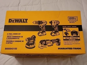 Brushless DEWALT 20V MAX 4-Tool Combo Kit DCKSS431D2 W/ Site Ready Storage Bag - Picture 1 of 8