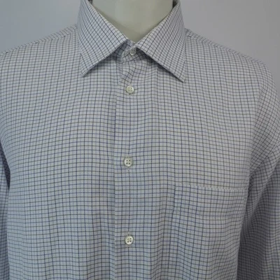 Camisa de vestir grande Ermenegildo Zegna para hombre a cuadros manga larga abotonada 46/18 Foto 1 de 4