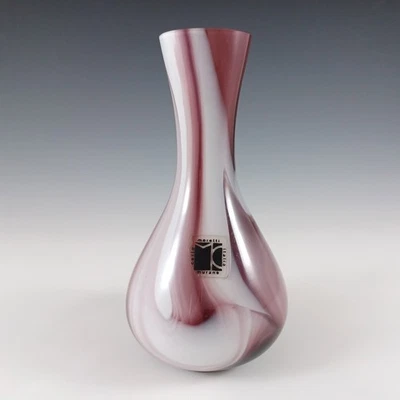 Carlo Moretti Marbled Purple & White Murano Glass Vintage Vase - image 1 of 4