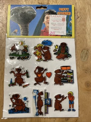 NOS vintage, sealed packet of E.T. the Extra-Terrestrial puffy stickers - Image 1 of 3