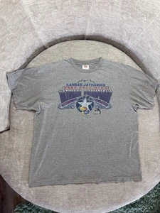 Kansas Jayhawks Shirt Mens XL Gray NCAA Basketball Nike National Champions 2008 - Picture 1 of 8