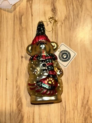 BOYD'S BEAR Blown Glass Teddy Bear Christmas Ornament Numbered 97-98 Hand Paint - Image 1 of 4
