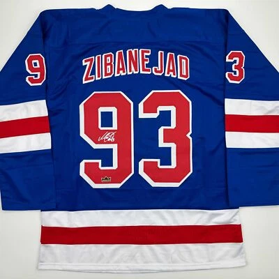Jersey Facsímil Autografiado Mika Zibanejad Nueva York Azul Reimpresión Talla Para Hombre XL Foto 1 de 4