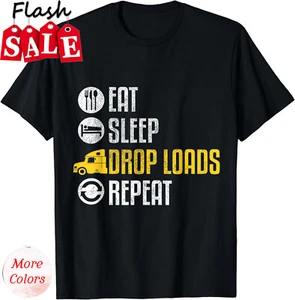 Truck Driver Art Dad Trucking Mechanic Trucker Funny Unisex T-Shirt - Picture 1 of 14