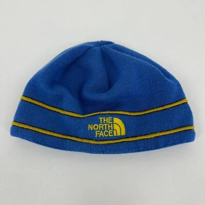 Gorro The North Face adulto talla única azul amarillo forrado polar TNF bordado Lo Foto 1 de 4